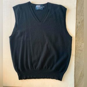 Ralph Lauren men’s black cashmere vest size XLARGE